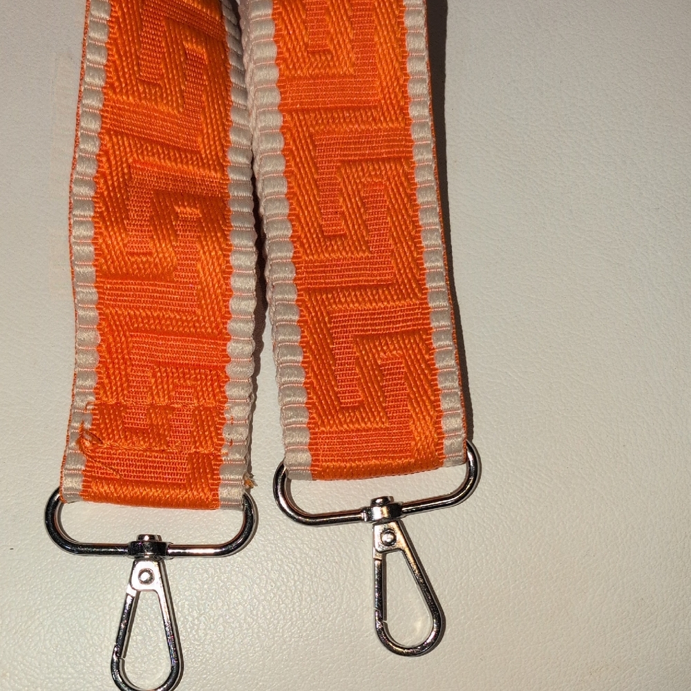 Orange Patterned Bag Strap